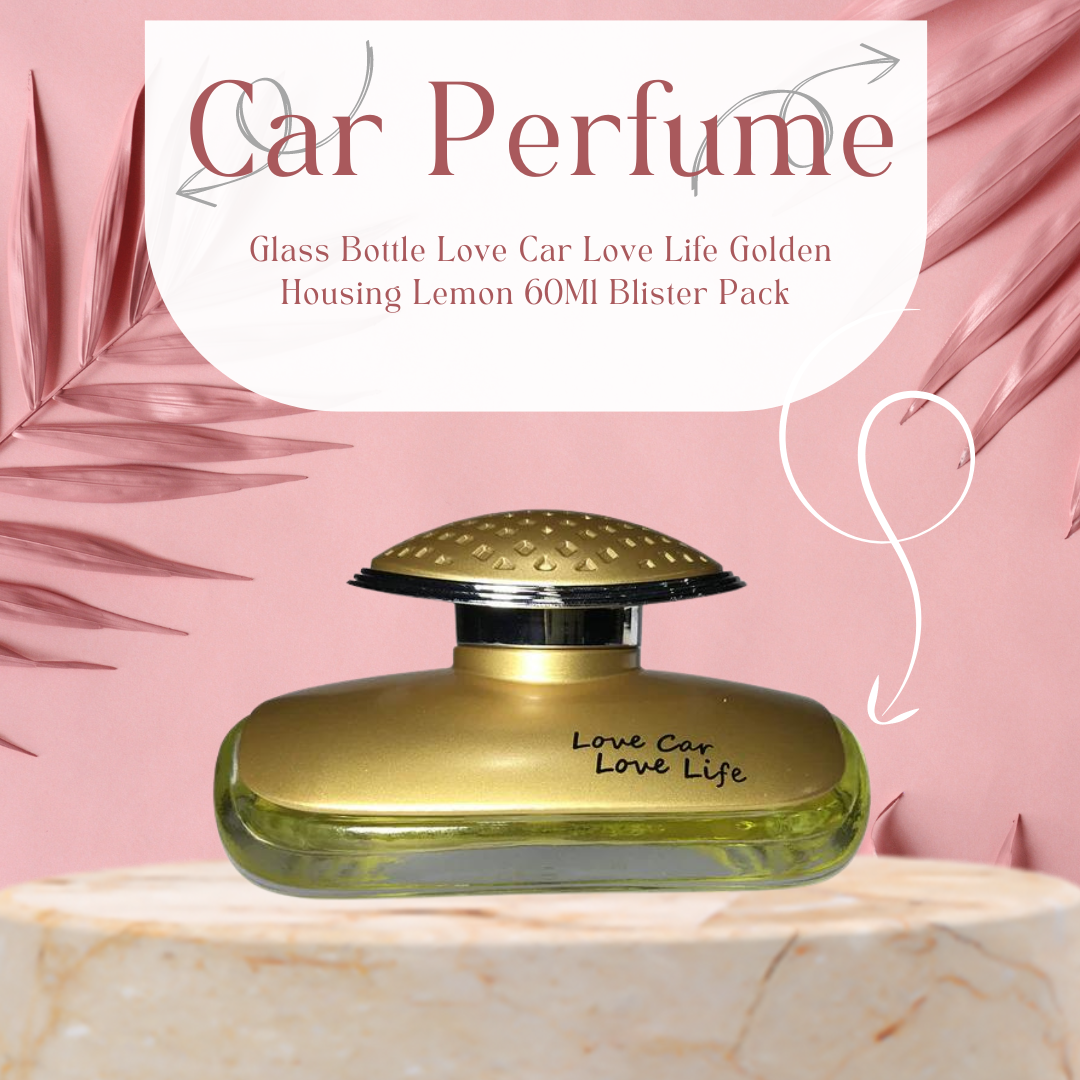 Car Perfume Glass Bottle Love Car Love Life Golden Housing Lemon  60Ml Blister Pack (China)