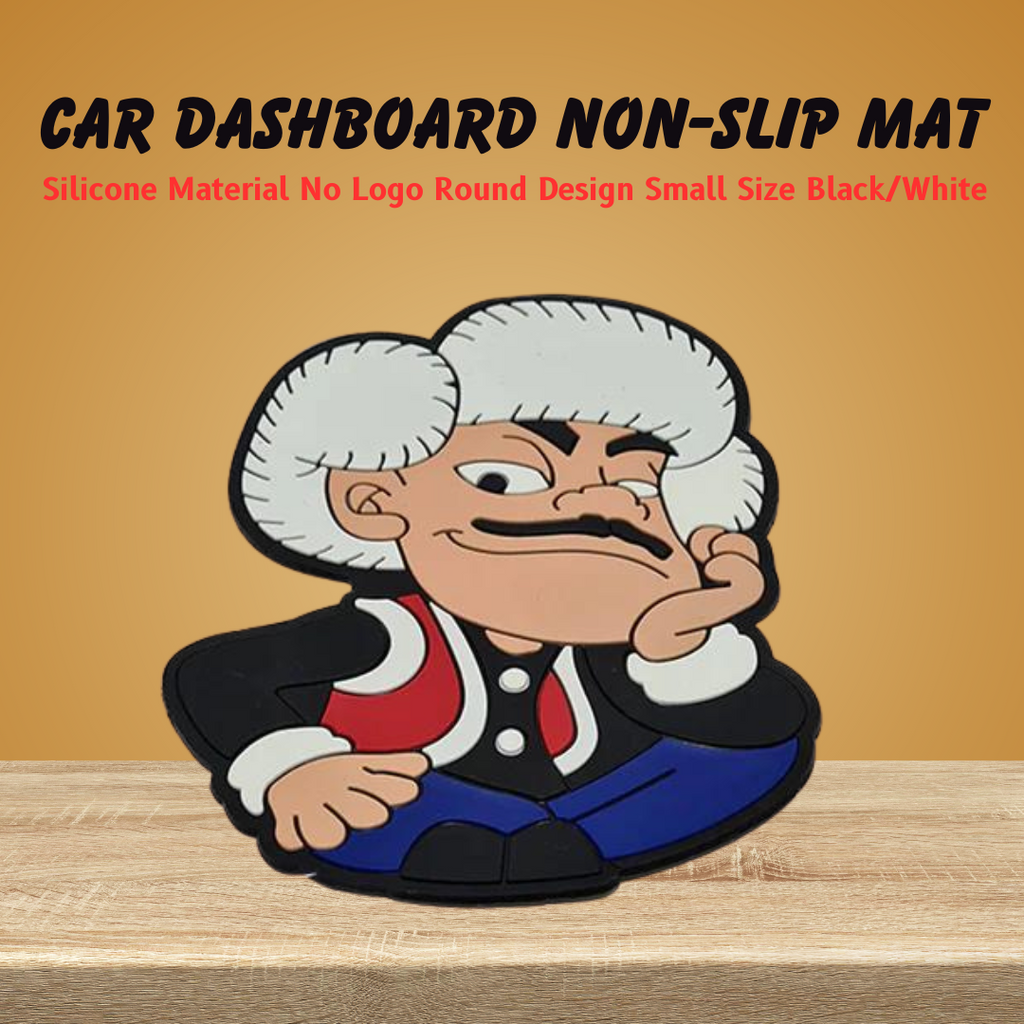 Car Dashboard Non-Slip Mat Silicone Material No Logo Round Design Small Size Black/White Judge Cartoon (China)