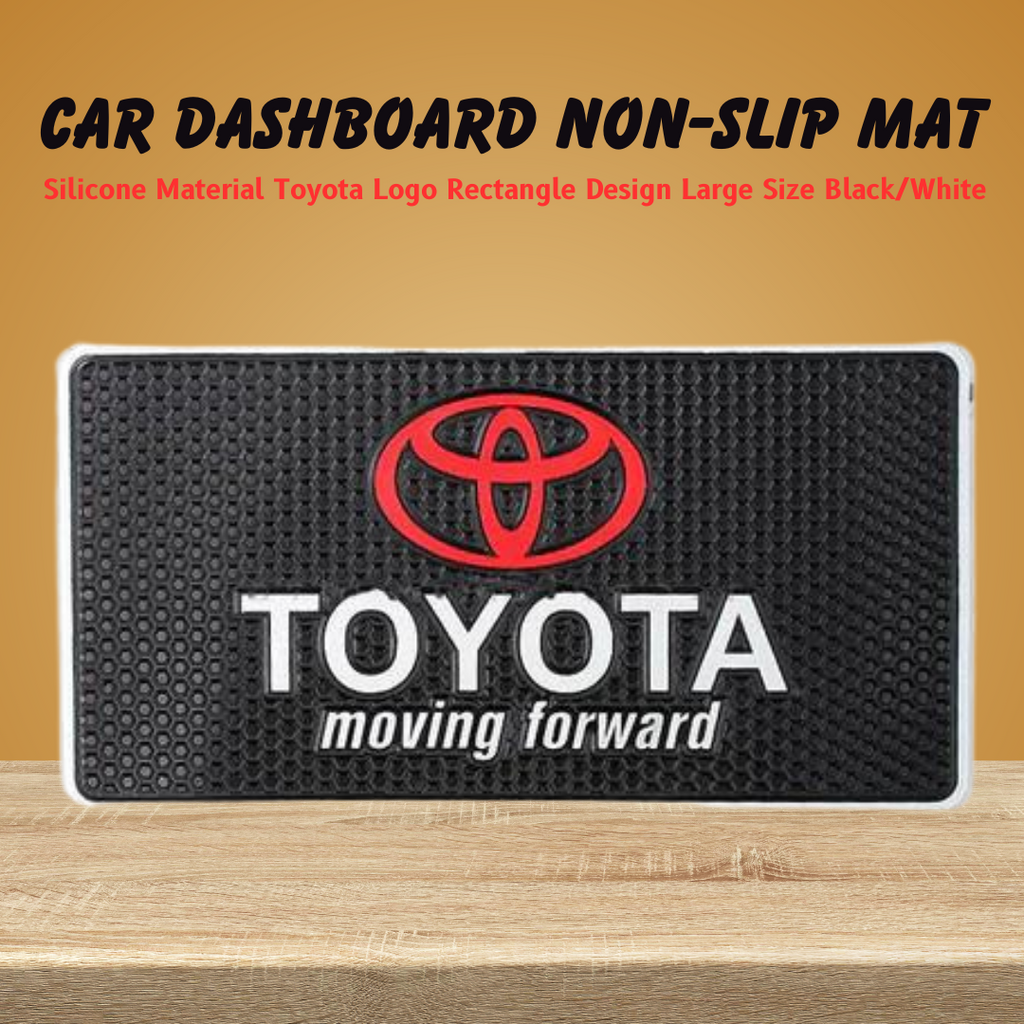 Car Dashboard Non-Slip Mat Silicone Material Toyota Logo Rectangle Design Large Size Black (China)