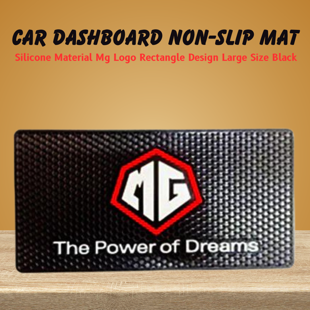 Car Dashboard Non-Slip Mat Silicone Material Mg Logo Rectangle Design Large Size Black (China)