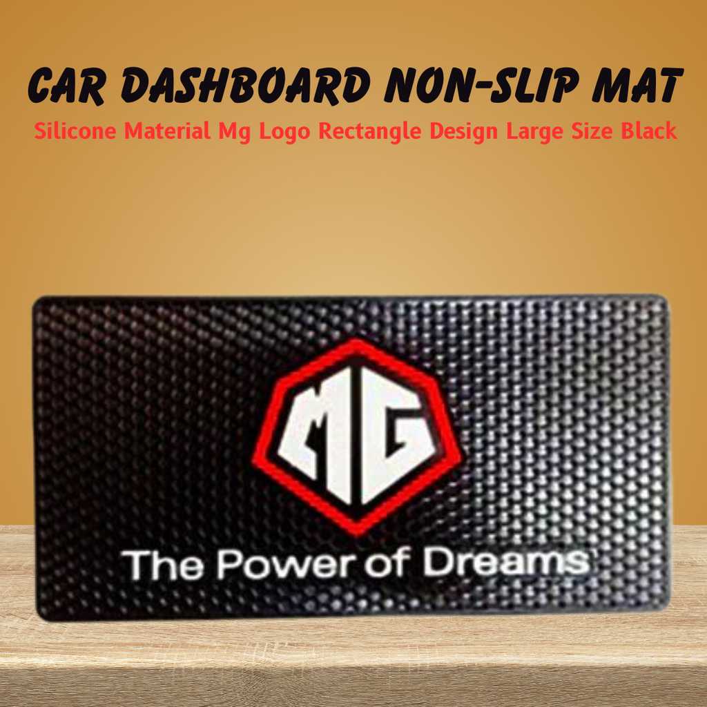 Car Dashboard Non-Slip Mat Silicone Material Mg Logo Rectangle Design Large Size Black (China)