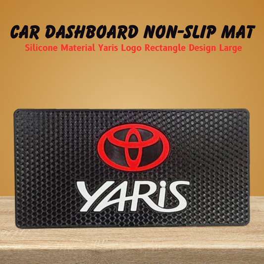 Car Dashboard Non-Slip Mat Silicone Material  Yaris Logo  Rectangle Design Large Size Black/White (China)
