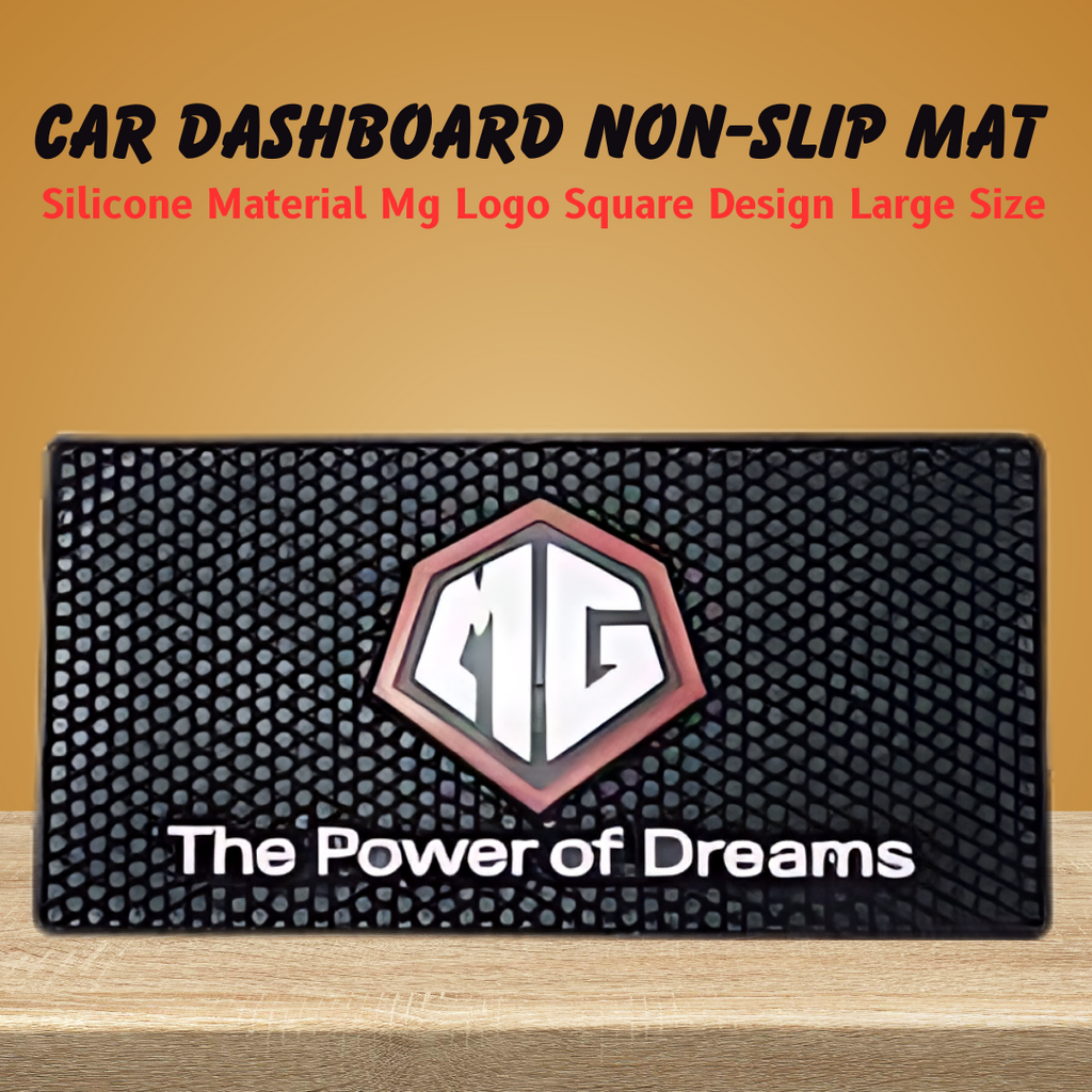 Car Dashboard Non-Slip Mat Silicone Material Mg Logo Square Design Large Size Black/White (China)
