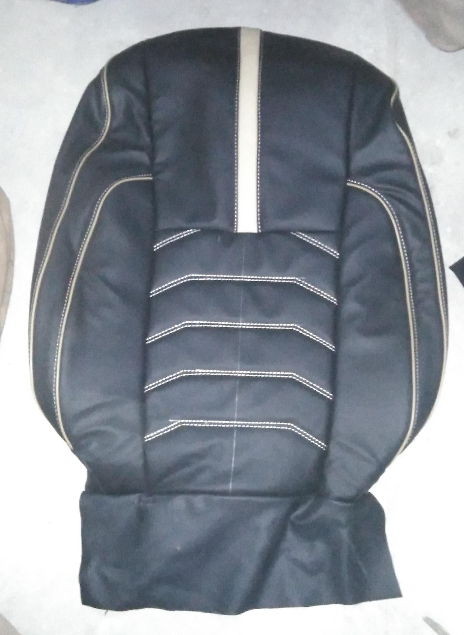 Auto Leather Type Seat Cover M/C Type-R Design Custom Fitting Toyota Corolla 2018 Black Colour Beige Stitch Beige Border 12 Pcs / Set