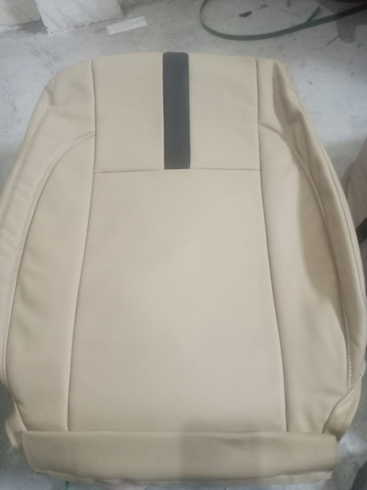 Auto Leather Type Seat Cover M/C Maclaren 570S Design Custom Fitting Toyota Corolla 2018 Beige/Black Colour 12 Pcs / Set
