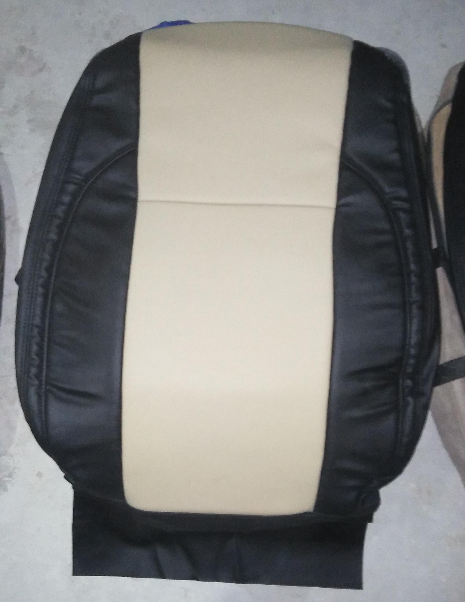 Auto Leather Type Seat Cover M/D Oem Design Custom Fitting Toyota Corolla 2018 Black/Beige Colour Black Stitch 12 Pcs / Set