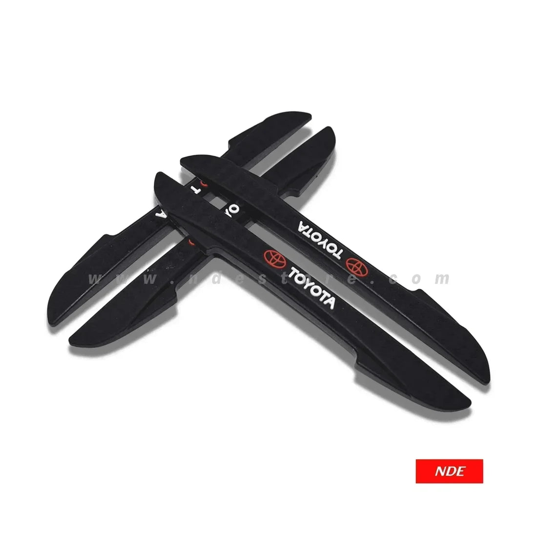 Car Door Anti-Scratch Guards Silicone Material Toyota Logo 04 Pcs/Set Blister Pack Black Ipop (China)