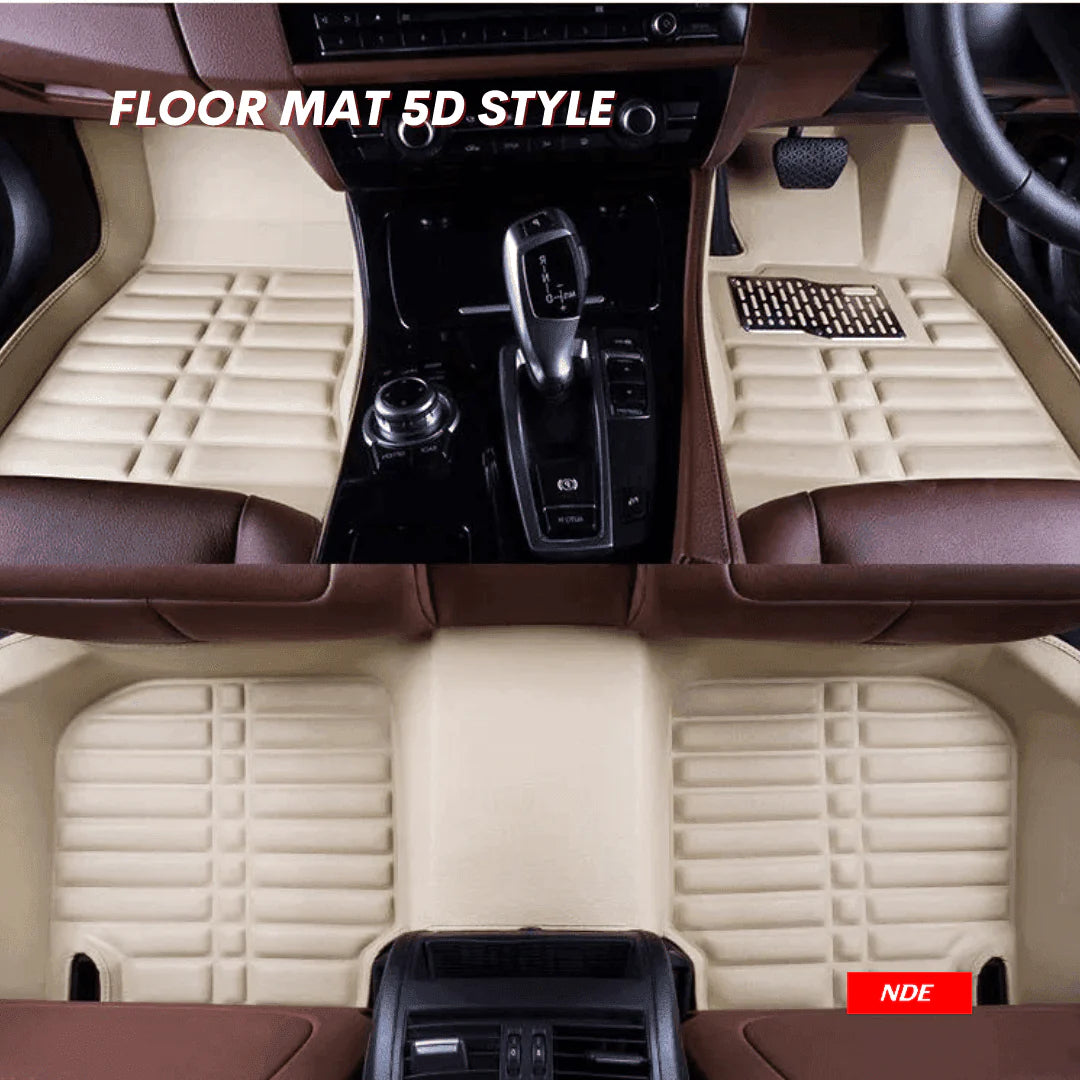 Car Floor Mat 5D Honda Civic 2005 Beige Pvc 03 Pcs / Set Premium Quality (China)