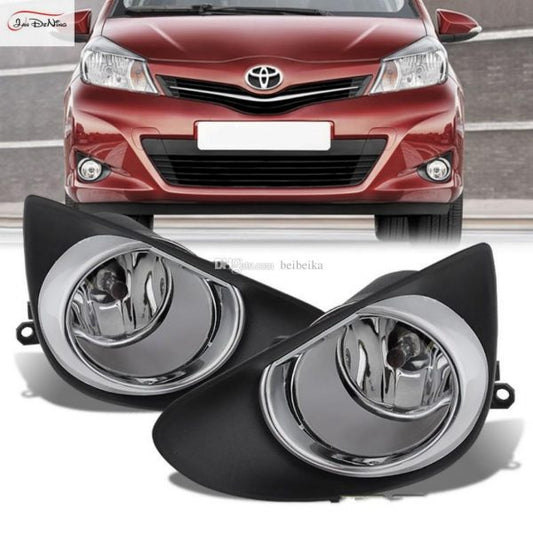 Car Fog Lamp Korealite Oem Fitting Halogen Toyota Vitz 2012 Plastic Housing Glass Lens Clear Lens Black Kl-615 (China)