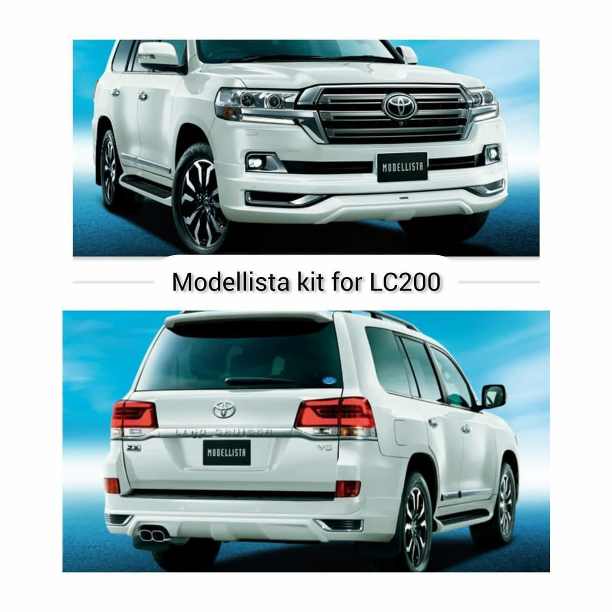 Body Kit 4X4 Front + Back Sides Toyota Landcruiser Fj-200 2016 Modelisata Design Plastic Material With Led Gbt 02 Pcs/Set Metalic White Colour (China)