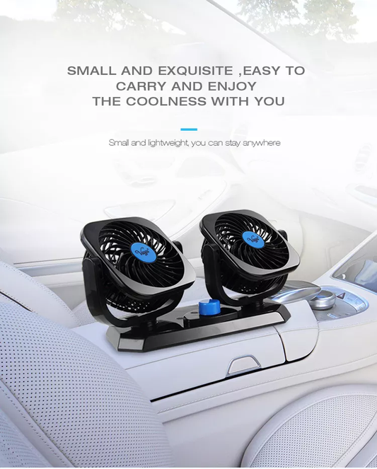 Car Fan Double Head 4" Plastic Housing Black Housing W/Rotating Function Double Speed Universal Fitting Box Pack Fy-2209/Hy-C306 (China)