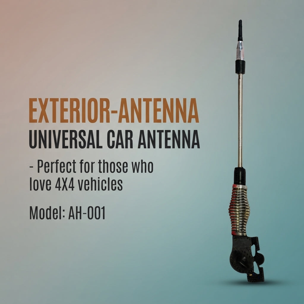 Auto Decorative Antenna 4X4 Black/Chrome Small Size Standard Quality Poly Bag Pack Ah-001 (China)