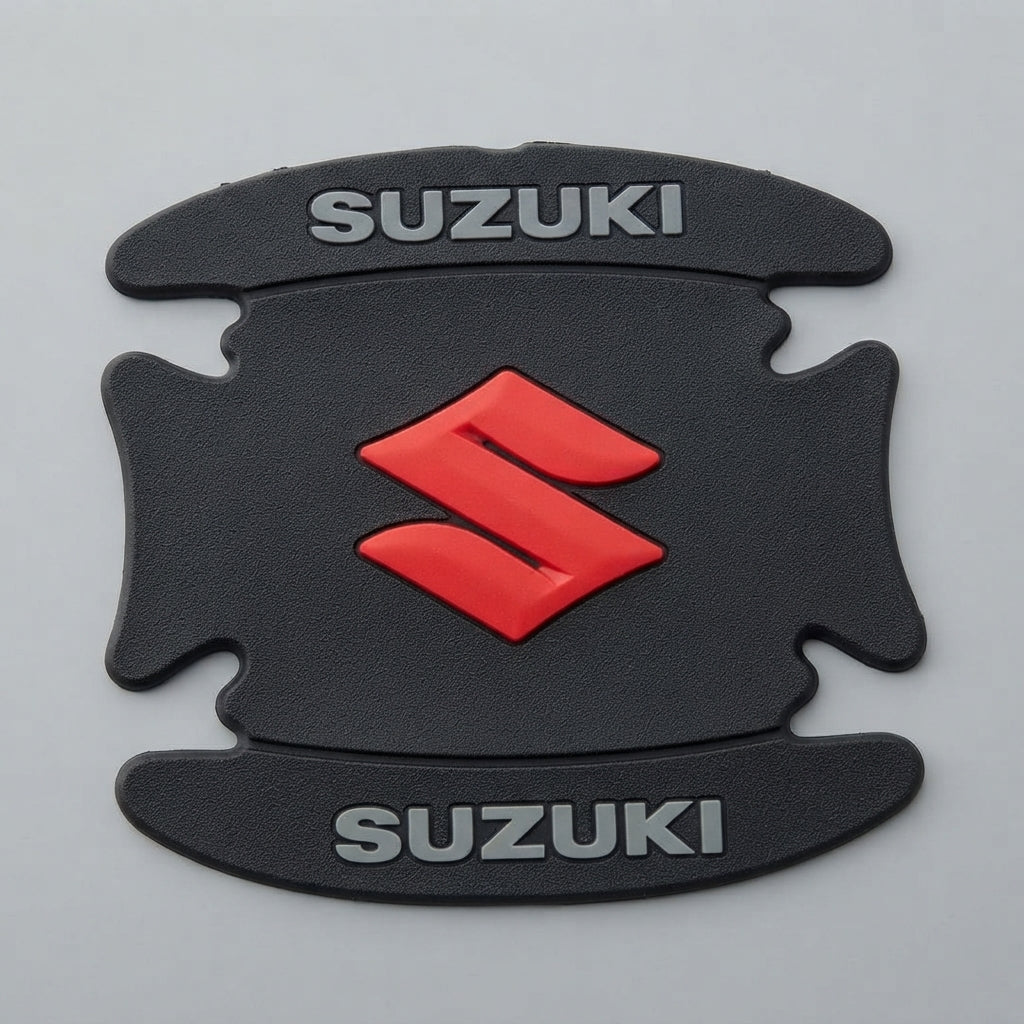 Outer Door Handle Bowl Anti-Scratch Pads Silicone Material Black/Red Suzuki Logo Poly Bag Pack Tape Type Fitting 04 Pcs/Set (China)