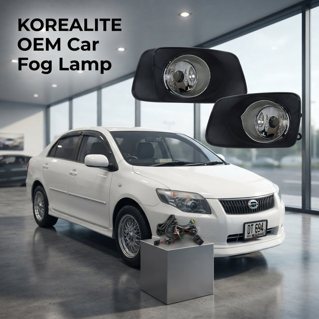 Car Fog Lamp Korealite Oem Fitting Halogen Toyota Axio 2008 Plastic Housing Glass Lens Clear Lens Black/Chrome Kl-6000 (China)