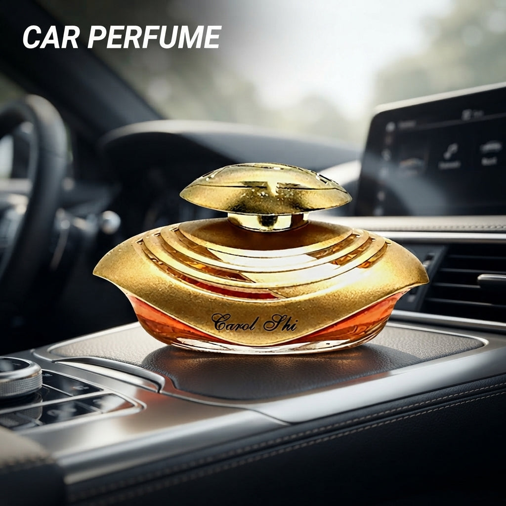 Car Perfume Glass Bottle Carol Shi Golden Housing Orange Fragrance 80Ml Blister Pack Fy-7327 (China)