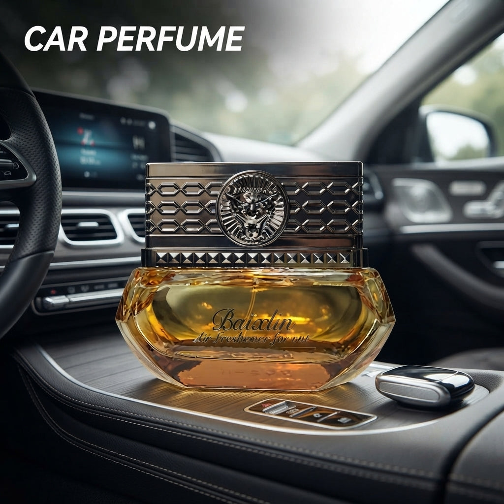 Car Perfume Glass Bottle Baixlin Chrome Housing Orange Fragrance 85Ml Plastic Box Pack Lion Face (China)