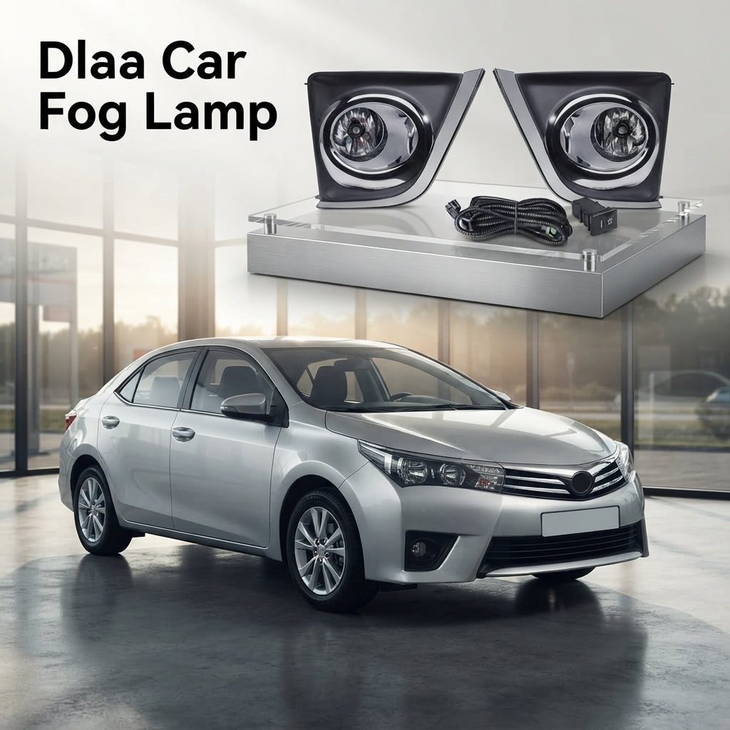 Car Fog Lamp Korealite Oem Fitting Halogen Toyota Corolla 2015 Plastic Housing Glass Lens Clear Lens Black/Chrome Kl-2185 (China)