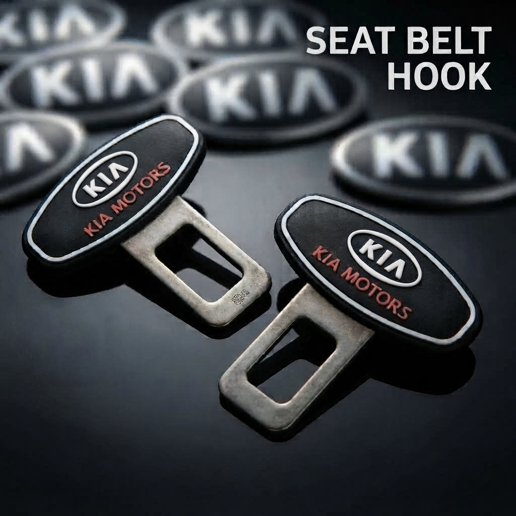 Seat Belt Hook Silicone+Metal Kia Logo 02 Pcs/Pack Blister Pack (China)