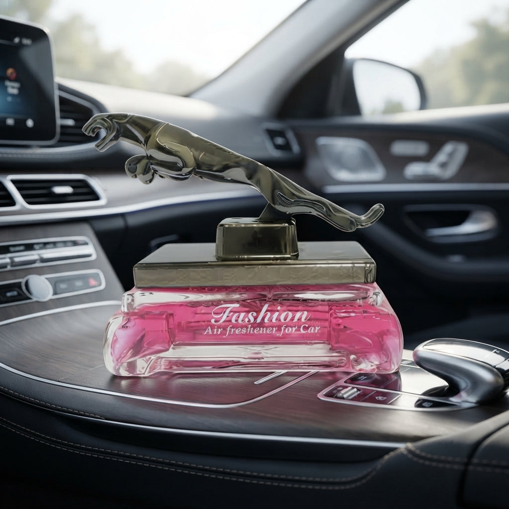 Car Perfume Glass Bottle Xiang Che Dao Pink Liquid 50Ml Blister Pack Fashion (Jaguar Style) Fy-7334 (China)