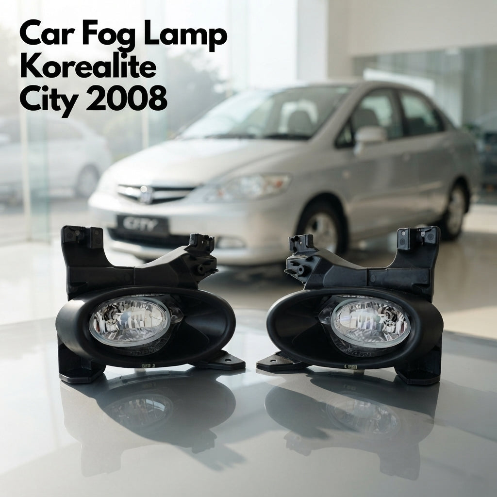 Car Fog Lamp Korealite Oem Fitting Halogen Honda City 2008 Plastic Housing Glass Lens Clear Lens Black Kl-7866 (China)