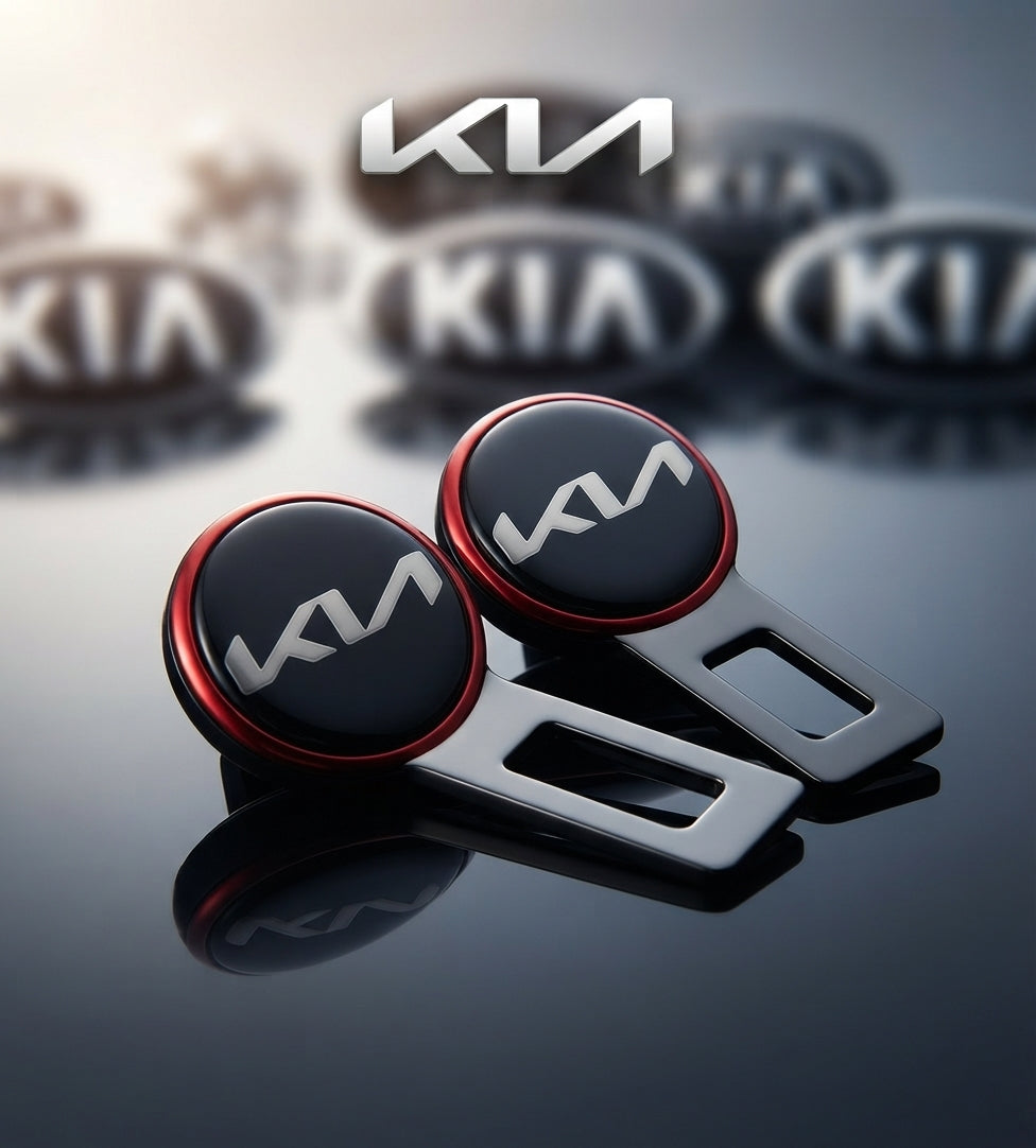 Seat Belt Hook Metal Material Kia Logo 02 Pcs/Pack Poly Bag Pack (China)