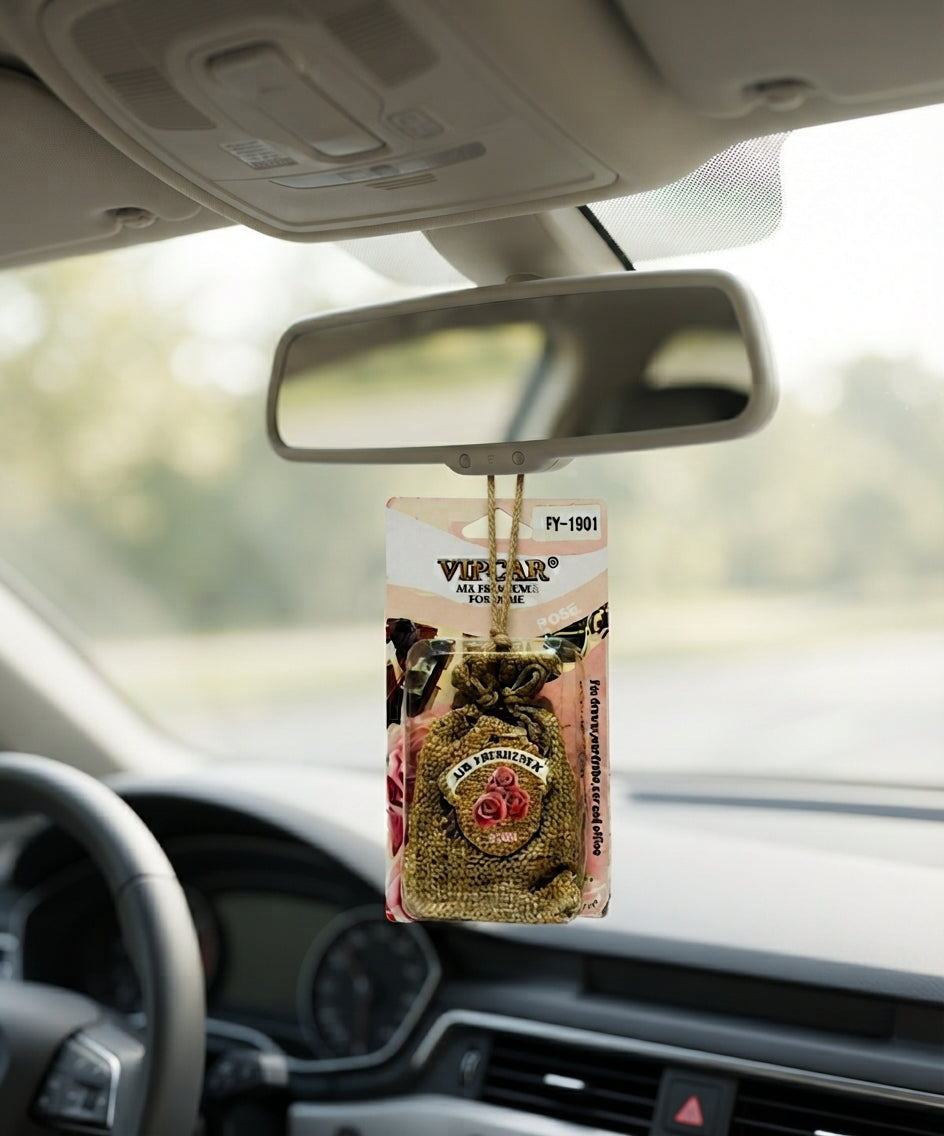 Car Perfume Hanging Bag Vip Car Brown Housing Rose Blister Pack Fy-1901 (China)
