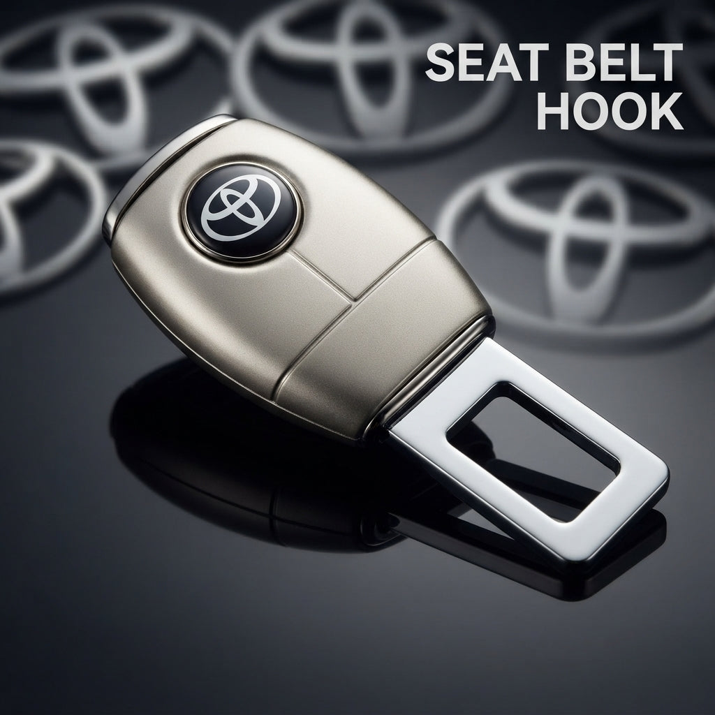 Seat Belt Hook Steel Toyota Logo 01 Pc/Pack With Button Box Pack (China)