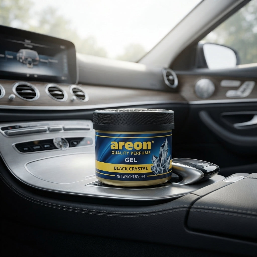 Car Perfume Tin Can Gel Large Areon Black Crystal 80G Tin Can Pack Gck12 (Bulgaria)