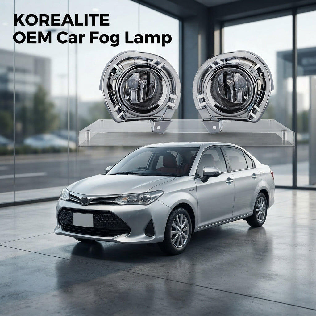 Car Fog Lamp Korealite Oem Fitting Halogen Toyota Axio 2016 Plastic Housing Glass Lens Clear Lens Full Chrome Kl-7895 (China)