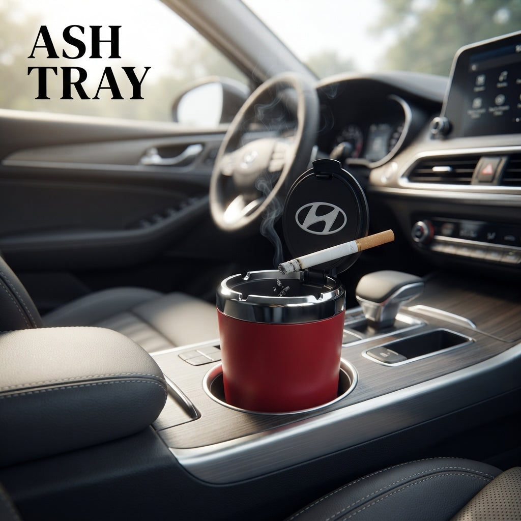 Car Ash Tray With Led Mix Colours Premium Quality Large Size Hyundai Logo (China)