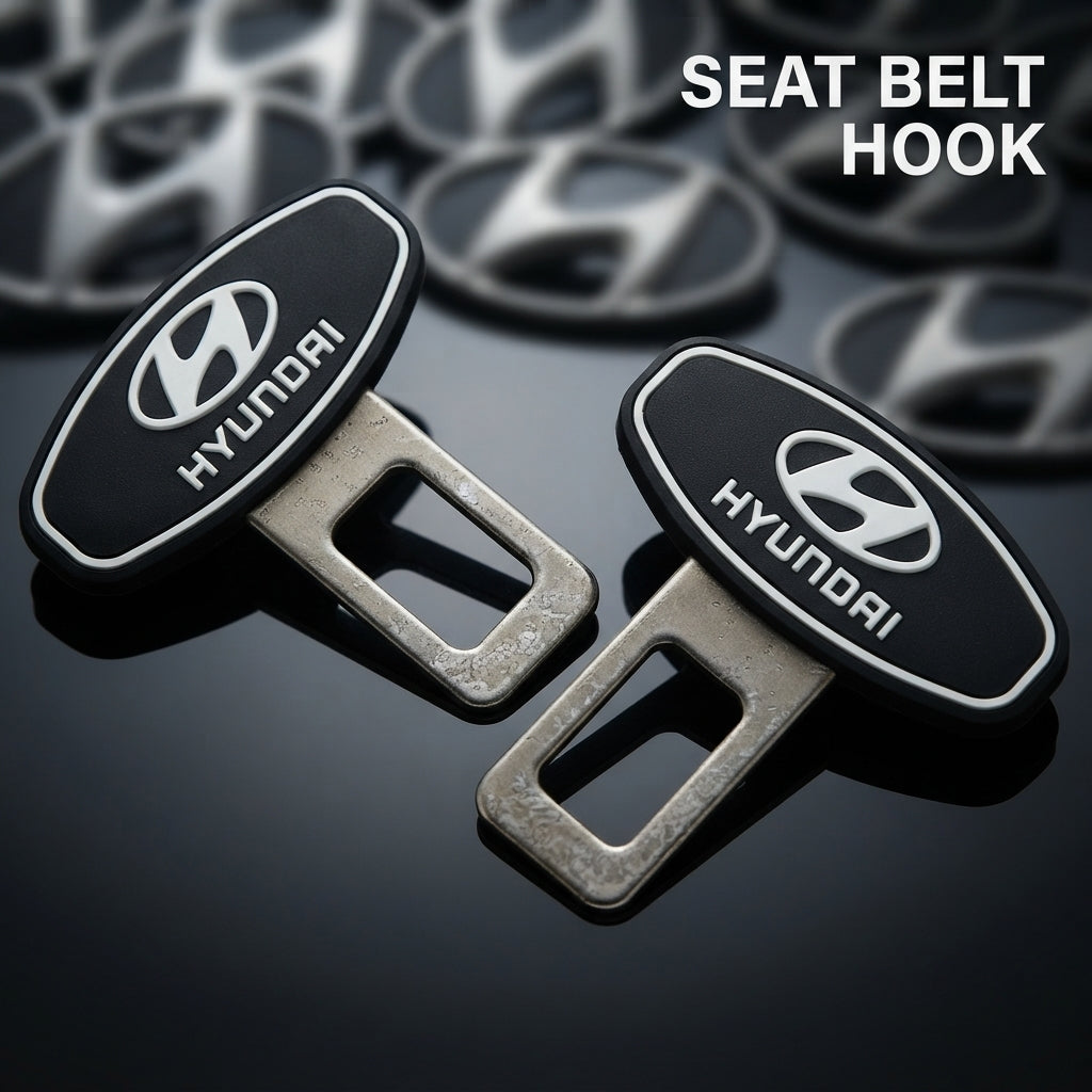 Seat Belt Hook Silicone+Metal Hyundai Logo 02 Pcs/Pack Blister Pack (China)