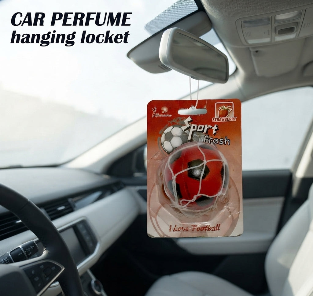 Car Perfume Hanging Locket Luoshaou Red/Black Housing Strawberry Blister Pack Foot Ball Design Yq-063 (China)