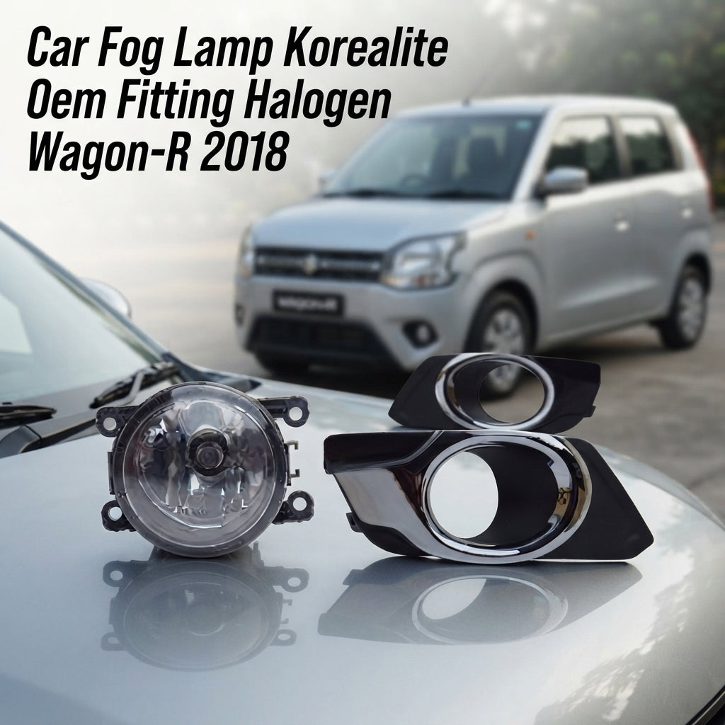 Car Fog Lamp Korealite Oem Fitting Halogen Suzuki Wagon-R 2018 Plastic Housing Glass Lens Clear Lens Black/Chrome Kl-7872 (China)
