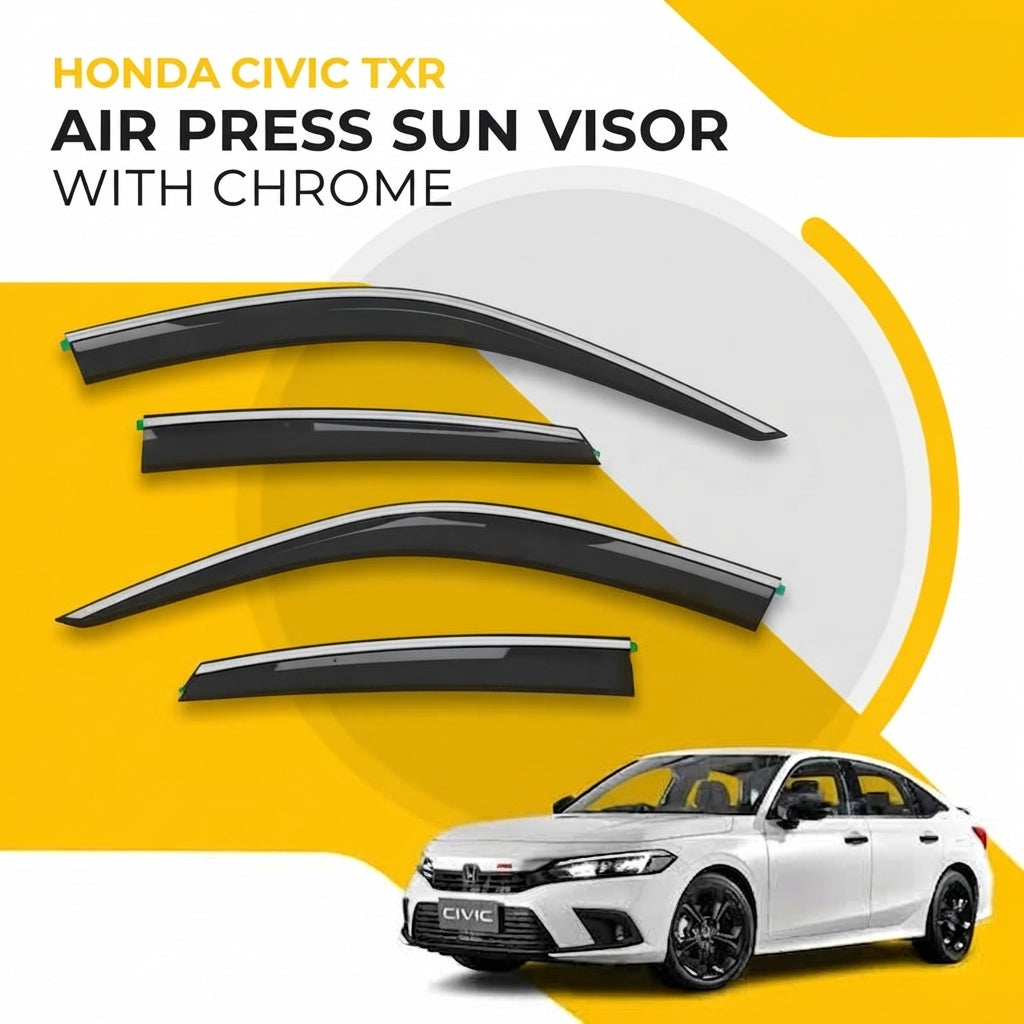 Air Press Txr Injection Type Mugen Design With Chrome Border Tape Type Fitting Honda Civic 2018 Colour Box Pack 04 Pcs/Pack Black (China)