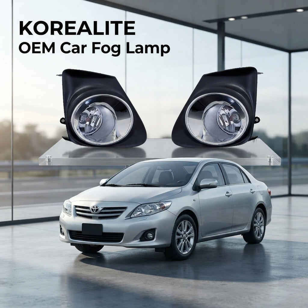 Car Fog Lamp Dlaa Oem Fitting Halogen Toyota Corolla 2012 Plastic Housing Glass Lens Clear Lens Black/Chrome Ty-422C (China)