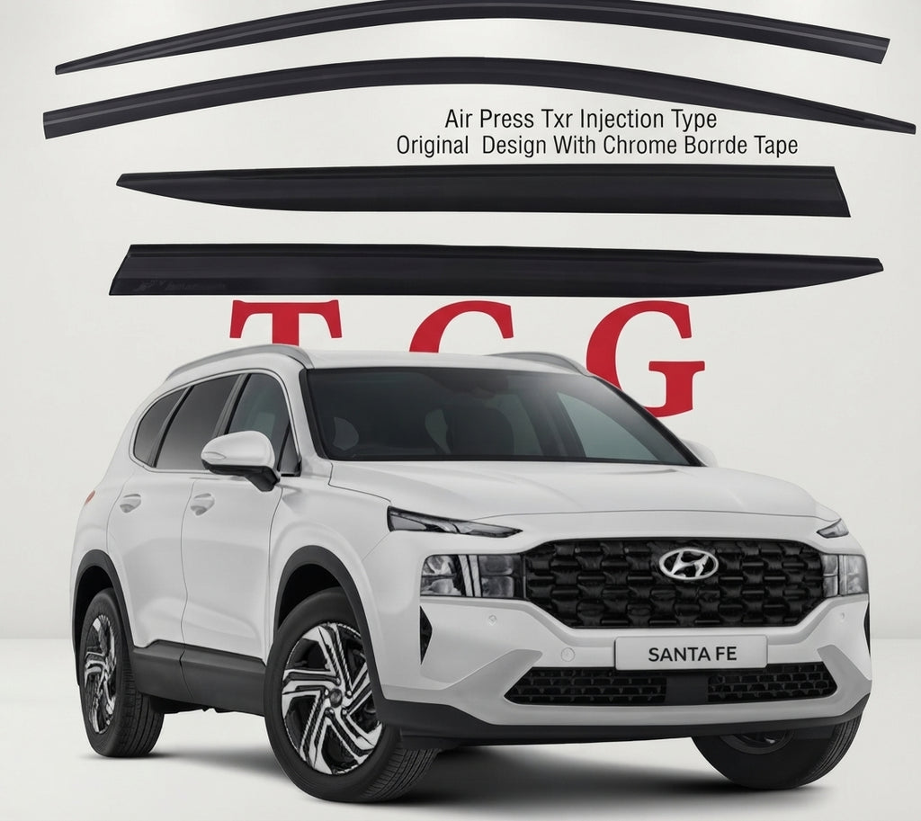Air Press Txr Injection Type Original Design With Chrome Borrde Tape Type Fitting Hyundai Santa Fe 2021 Colour Box Pack 06 Pcs/Pack Black (China)