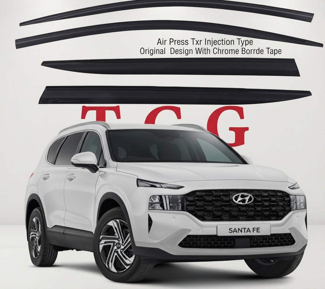 Air Press Txr Injection Type Original Design With Chrome Borrde Tape Type Fitting Hyundai Santa Fe 2021 Colour Box Pack 06 Pcs/Pack Black (China)