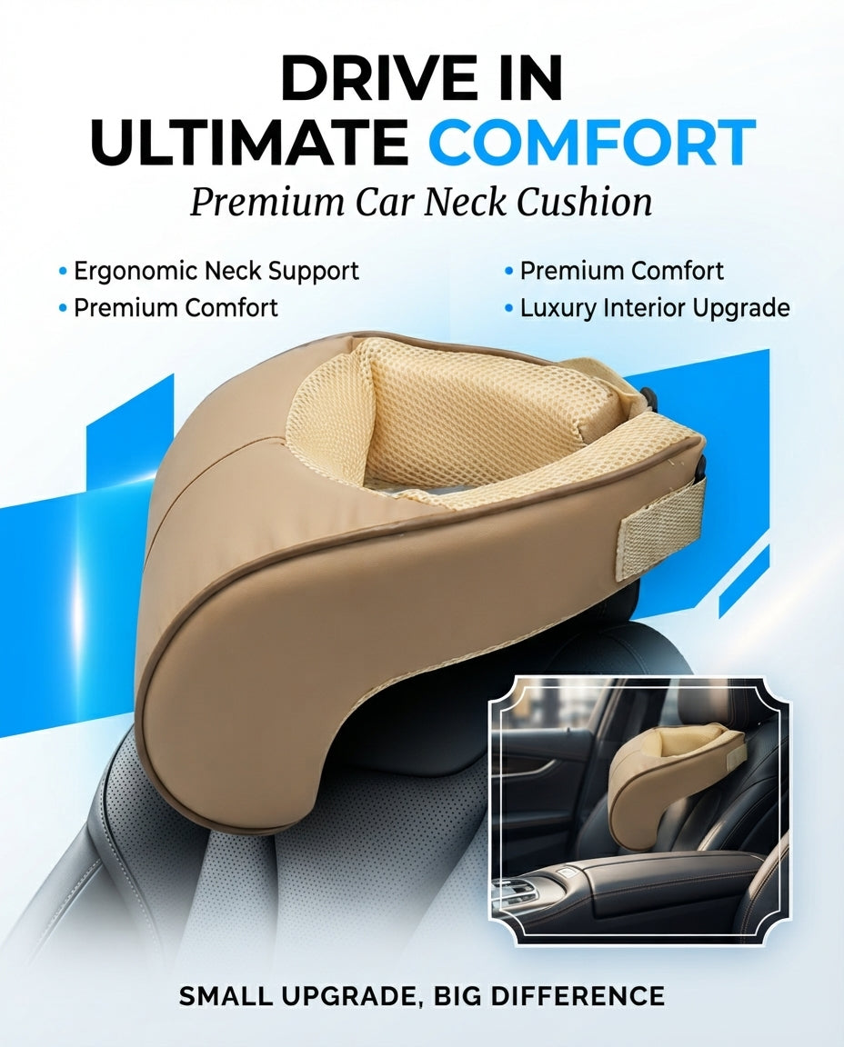 Car Neck Rest Cushions Pvc Material U Shape 01 Pc/Set Beige/Wood Poly Bag Pack (China)