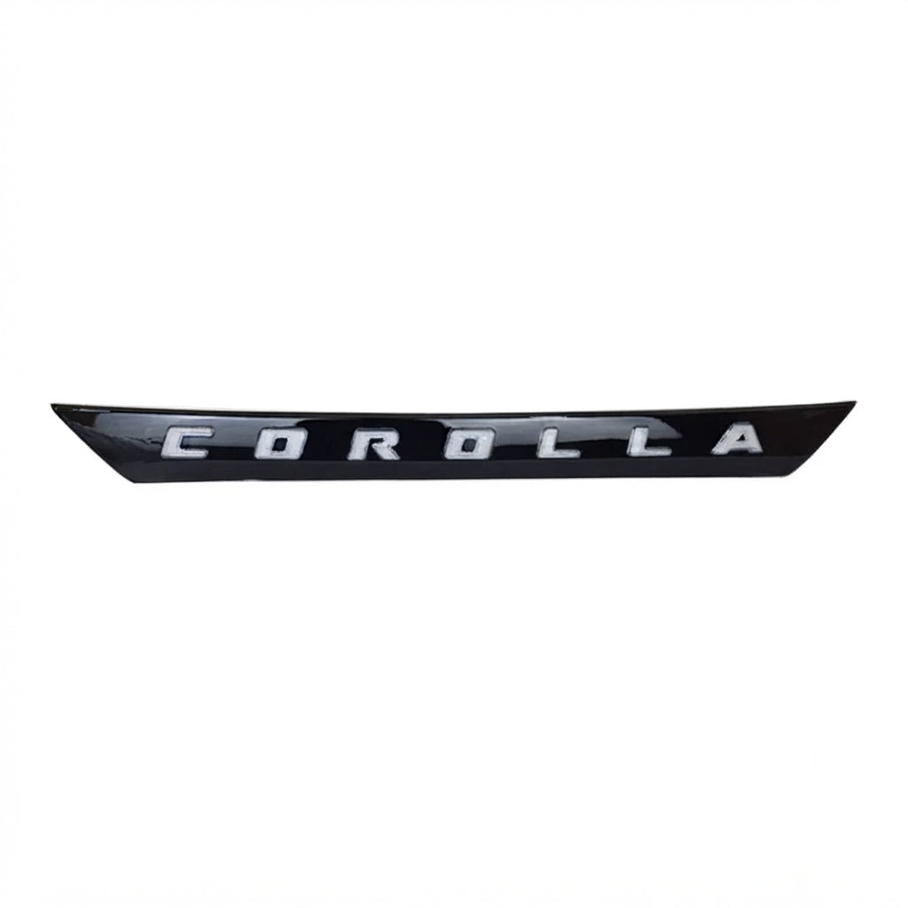 Chrome Front Bumper Lip W/Led Logo Plastic Tape Type Fitting Toyota Corolla 2018 Black 01 Pc/Set (China)