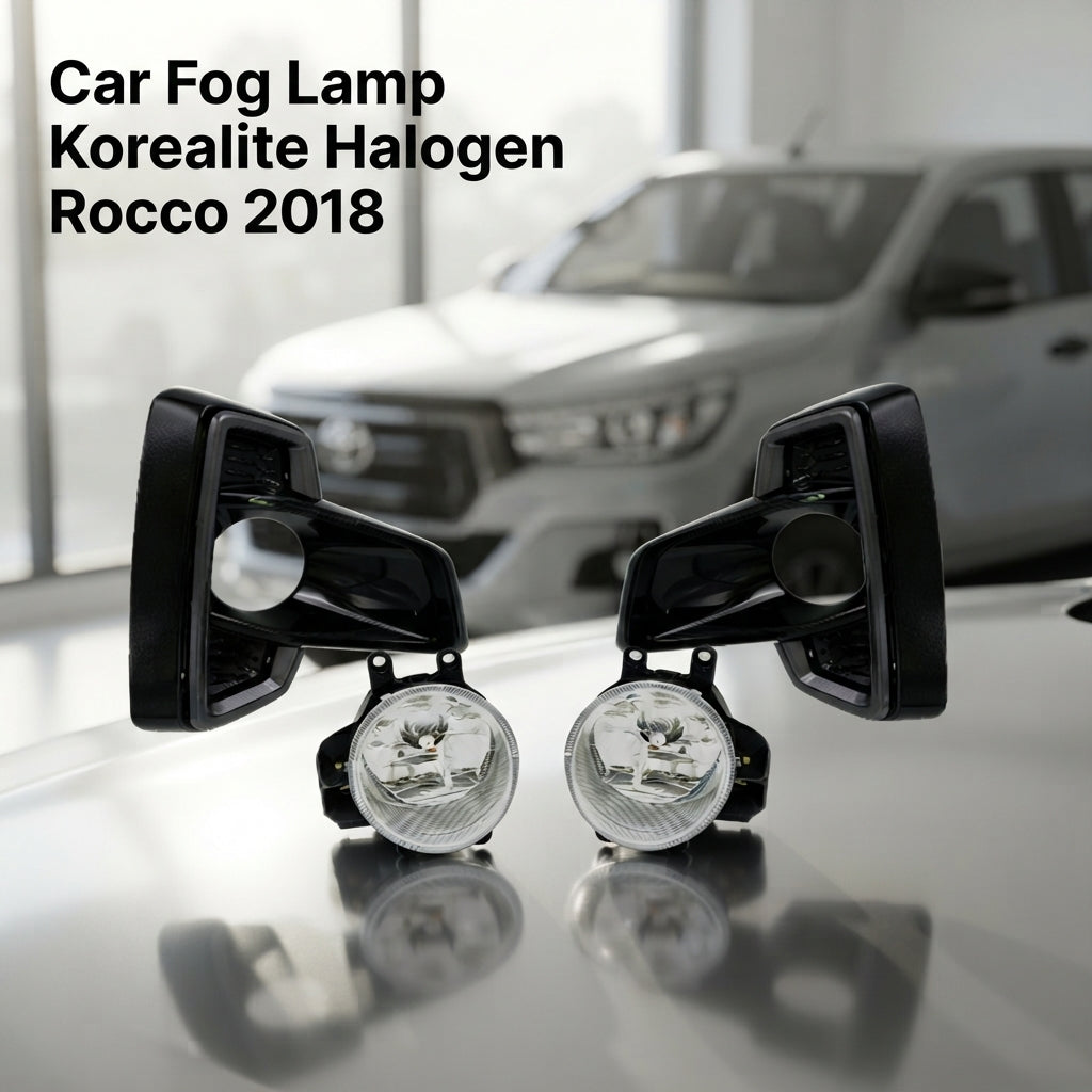 Car Fog Lamp Korealite Oem Fitting Halogen Toyota To Rocco 2018 Oem Plastic Housing Plastic Lens Clear Lens Black/Chrome Kl-7877 (China)