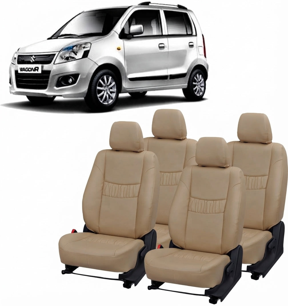 Auto Leather Type Seat Cover M/D Oem Design Custom Fitting Suzuki Wagon-R 2018 Y-Grey Colour 06 Pcs/Set
