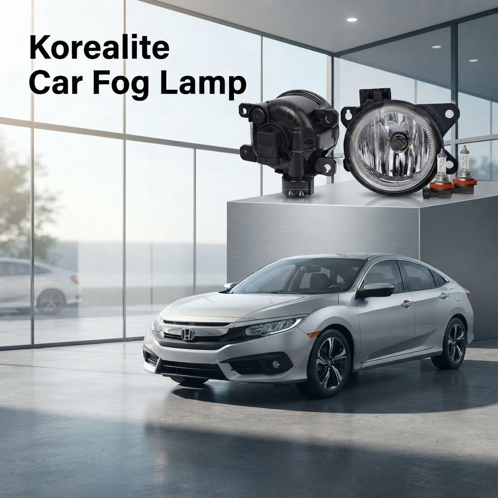 Car Fog Lamp Korealite Oem Fitting Halogen Honda Civic 2018 Plastic Housing Glass Lens Clear Lens Black Kl-7860 (China)