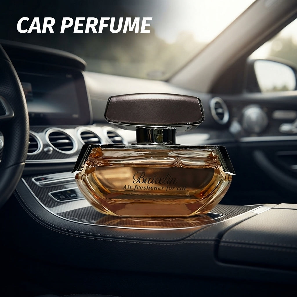 Car Perfume Glass Bottle Carrie Chrome Housing Orange Fragrance 85Ml Plastic Box Pack Baixlin Fy-7313 (China)