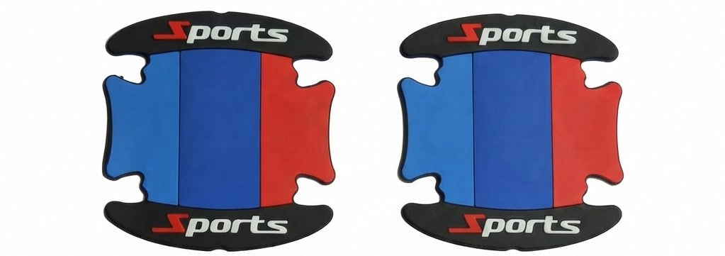 Outer Door Handle Bowl Anti-Scratch Pads Silicone Material Black/Blue Sports Logo Poly Bag Pack Tape Type Fitting 04 Pcs/Set (China)