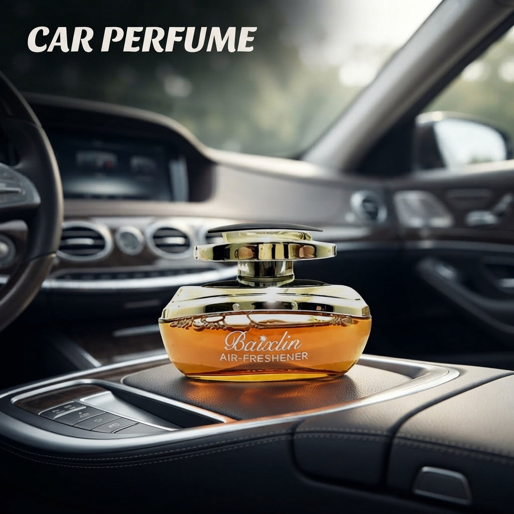 Car Perfume Glass Bottle Baixianglin Chrome Housing Orange Fragrance 100Ml Blister Pack Fy-7323 Fy-7323 (China)