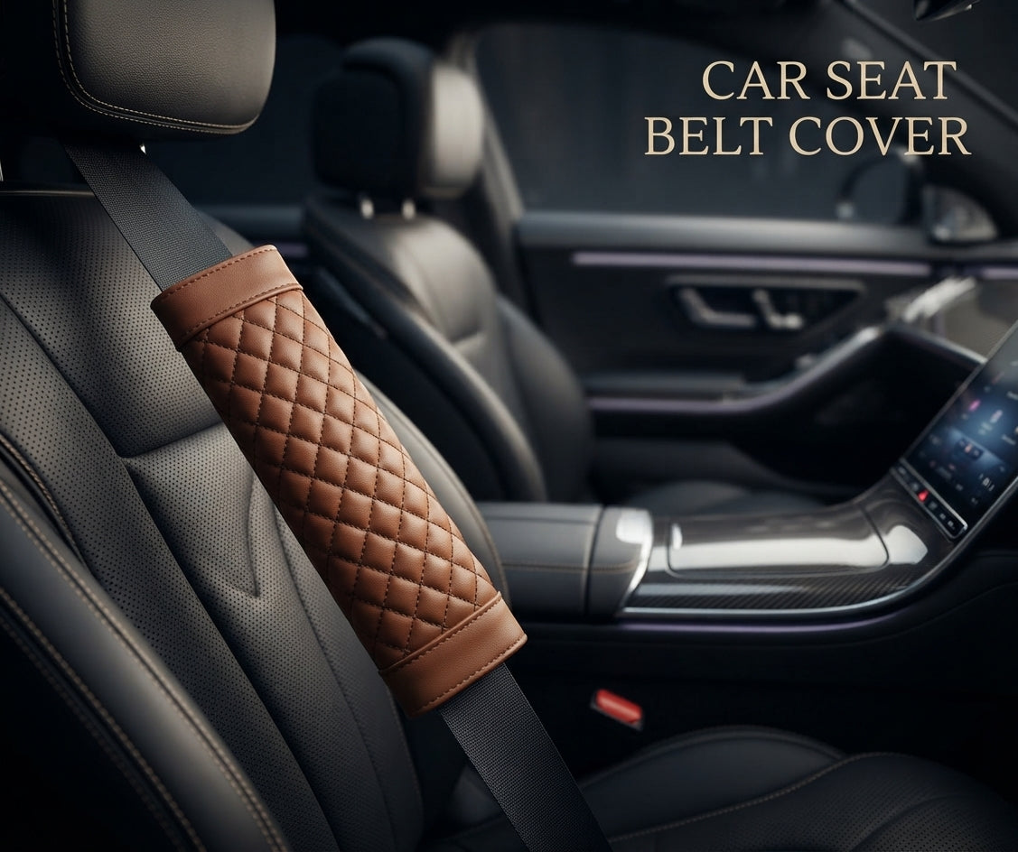 Seat Belt Covers (China) Poly Bag Pack Pvc Material Brown Without Logo 7D Style Fy-4807 02 Pcs/Set