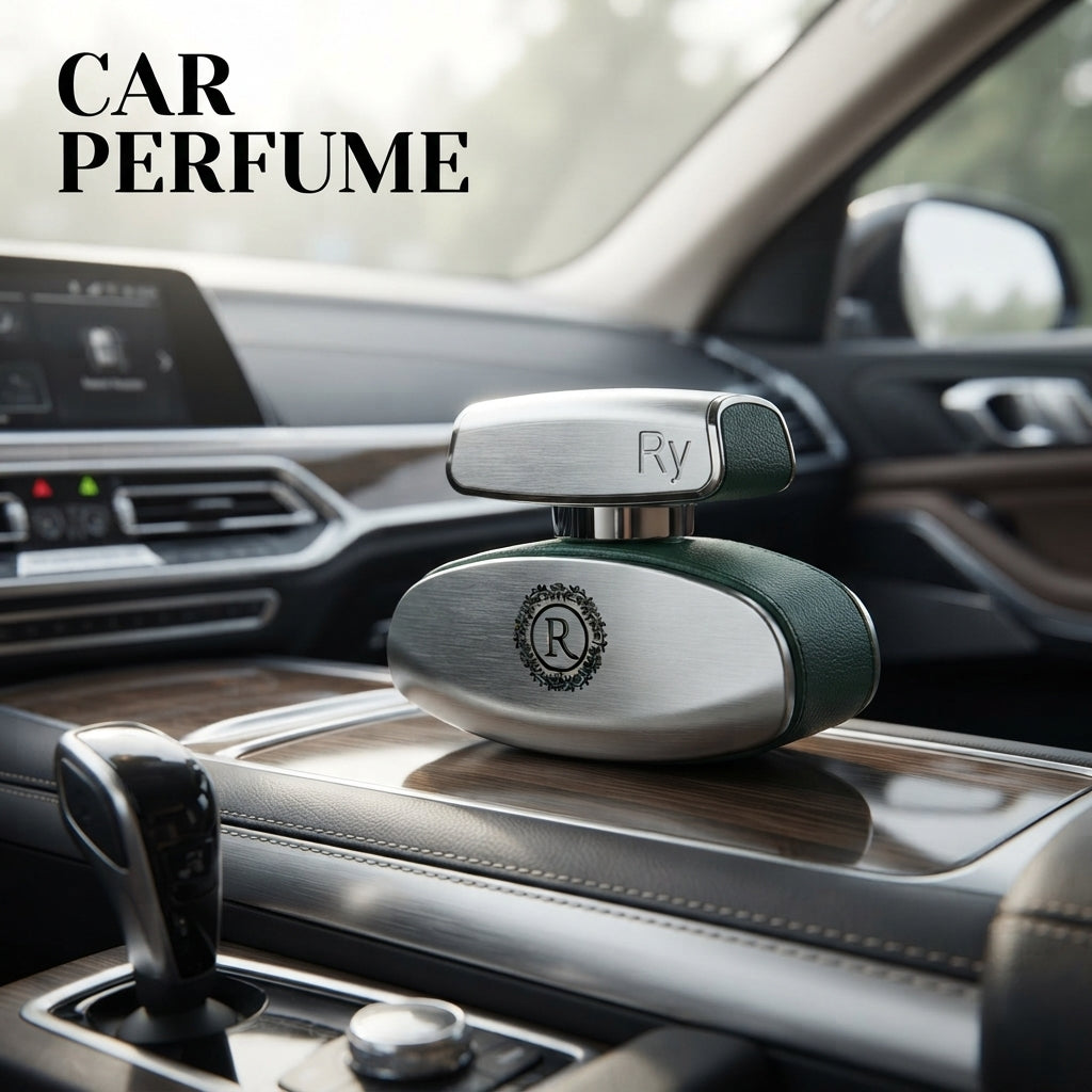 Car Perfume Glass Bottle Jiyexiang Silver/Chrome Housing Lemon Tea 55Ml Blister Pack Rongyao Fy-7328 (China)
