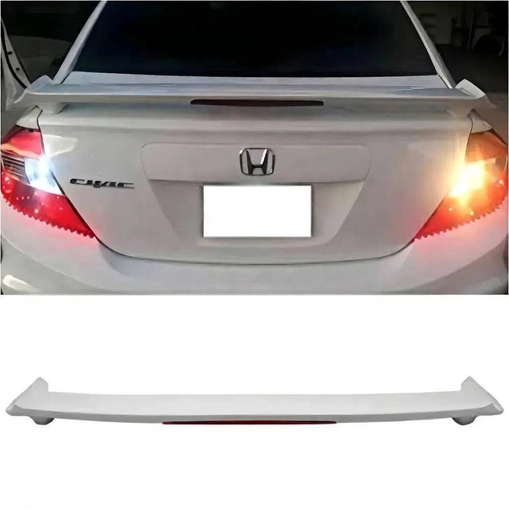 Car Spoiler Rear Centre Type Honda Civic 2015 Original Design Fgm Tape Type Fitting With Led Not Painted