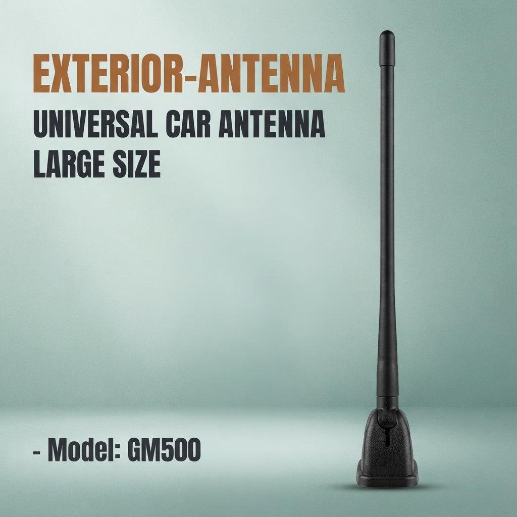 Auto Decorative Antenna Universal Fitting Black/Chrome X-Large Size Premium Quality Poly Bag Pack Gm500 (China)