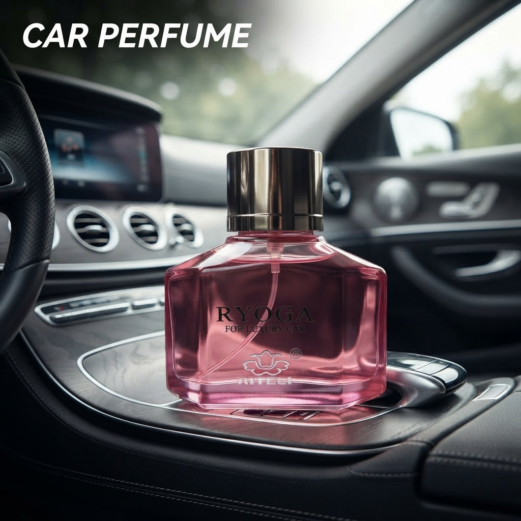 Car Perfume Glass Bottle Aiteli Red/Chrome Housing Cd Fragrance 70Ml Blister Pack Ryoga Da260 (China)
